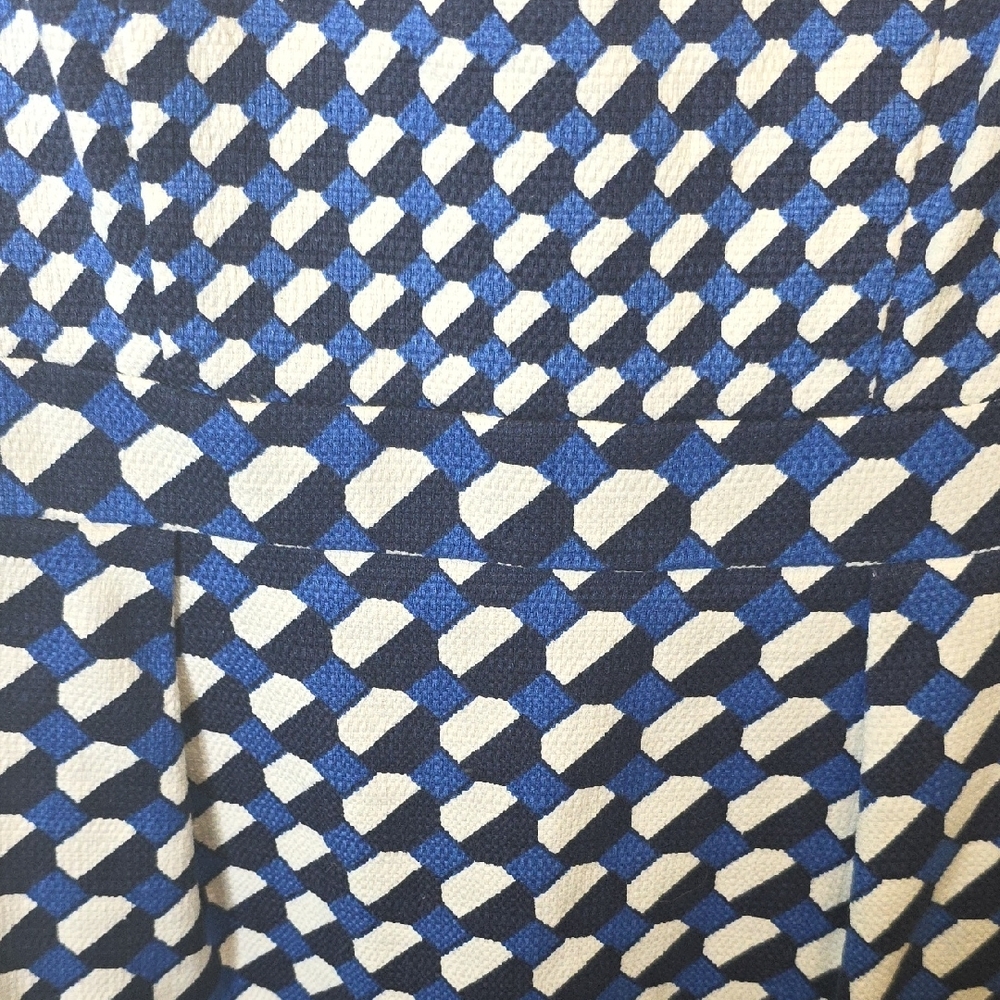 Boden Martha Pencil Sheath Dress Cobalt Blue, Black & White Retro Geometric, 8R - Picture 5 of 7